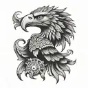 albanian eagle with skanderbeg tattoo design idea