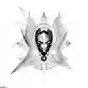 Black Widow Marvel tattoo design idea