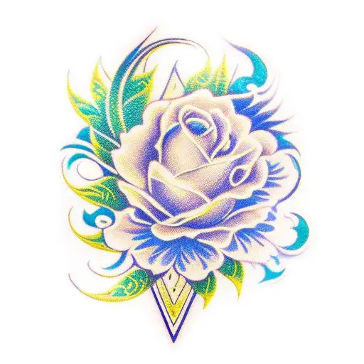 A pool table surrounded by intricate floral patterns, representing the client's love for playing pool and the beauty of dedication and hard work. tattoo design idea