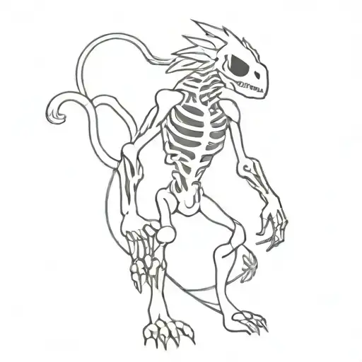 infernape skeleton tattoo design idea