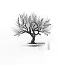 olive tree tattoo design idea