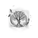 olive tree tattoo design idea