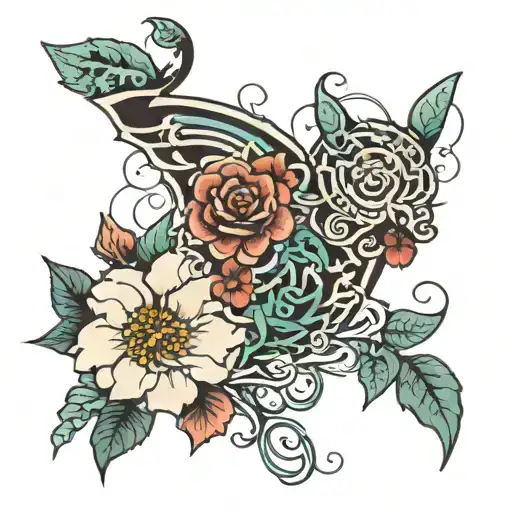 a tattoo with the name “Ryo” imagine Small with roses tattoo design idea