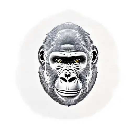 gorilla with skulls around it and cool font that says ''King'' tattoo design idea