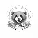 mama bear with two babies tattoo design idea