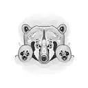 mama bear with two babies tattoo design idea