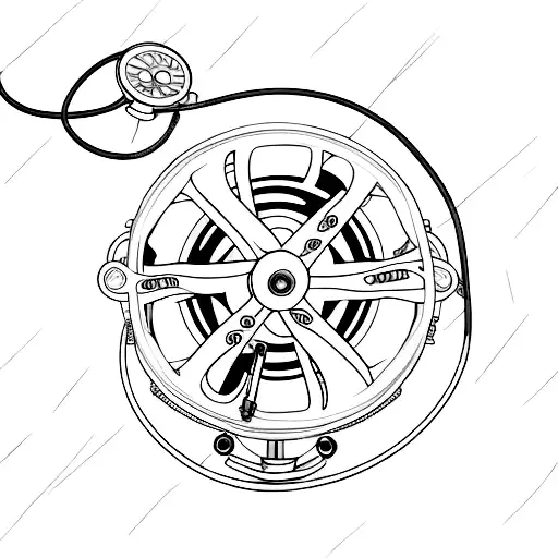 A movie reel intertwined with a stethoscope tattoo design idea