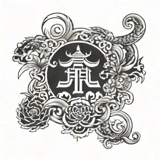chinese charm tattoo design idea