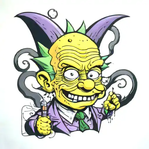 BART SIMPSON, george costanza, HEATH LEDGER JOKER DARK NIGHT tattoo design idea