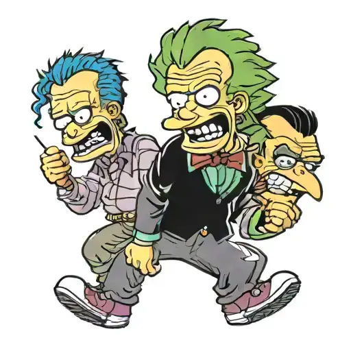 BART SIMPSON, george costanza, HEATH LEDGER JOKER tattoo design idea