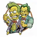 BART SIMPSON, george costanza, HEATH LEDGER JOKER DARK NIGHT tattoo design idea