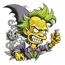 BART SIMPSON, george costanza, HEATH LEDGER JOKER DARK NIGHT tattoo design idea