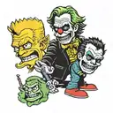 BART SIMPSON, george costanza, HEATH LEDGER JOKER tattoo design idea