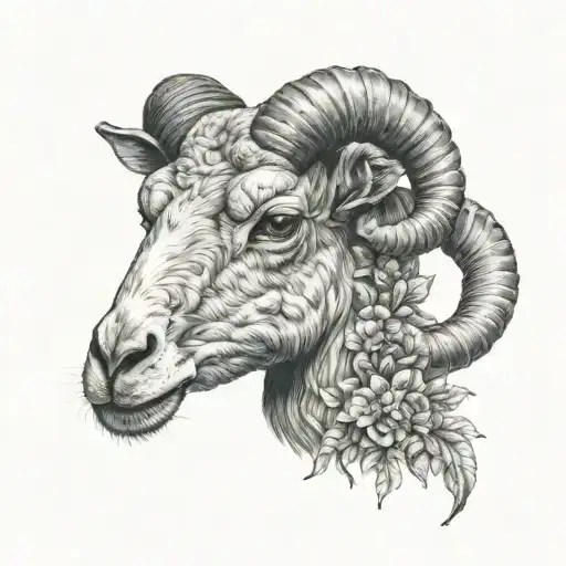 Serpeant with lambs head tattoo design idea