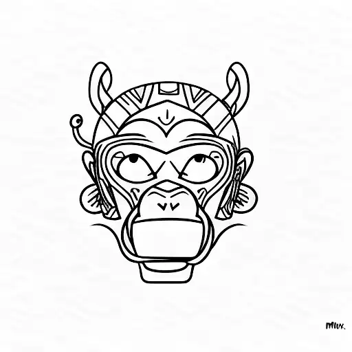 playful monkey tattoo design idea