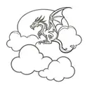 dragon flying through clouds tattoo design idea