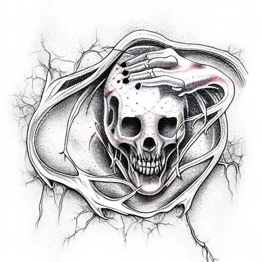 very scary tattoo from which the blood in the veins boils tattoo design idea