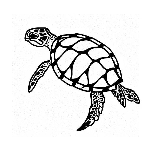 sea turtle with coral growing out of its shell tattoo design idea