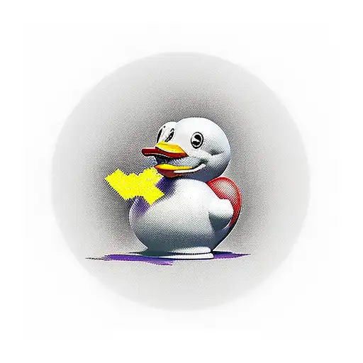 cartoon rubber duck   tattoo design idea