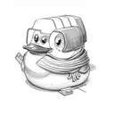 cartoon rubber duck   tattoo design idea