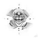 skull in sand clock tattoo design idea