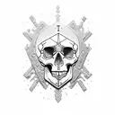 skull in sand clock tattoo design idea