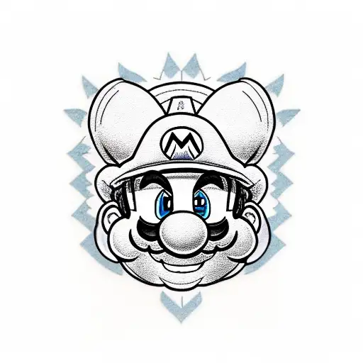 super mario rapper tattoo design idea