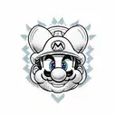 super mario rapper tattoo design idea