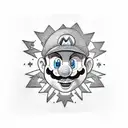 super mario rapper tattoo design idea