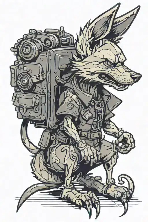 jackal full body tattoo design idea