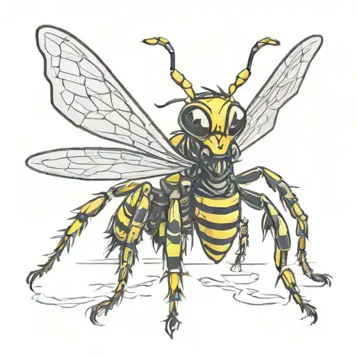 evil wasp epic tattoo design idea