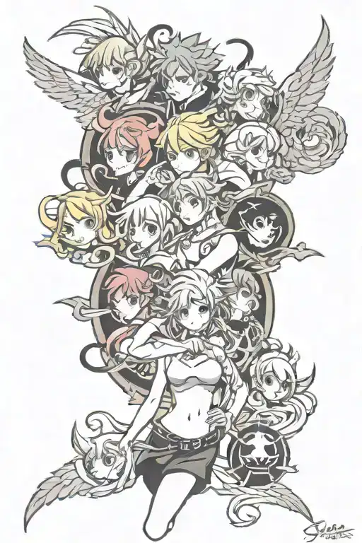 seven deadly sins anime inspired tattoo tattoo design idea