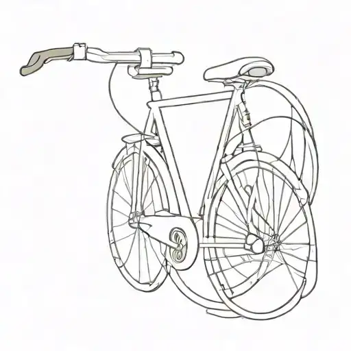 An abstract tattoo combining the shape of a bike with the winding canals of Amsterdam tattoo design idea