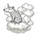 Any animal sitting on the cloud and smoking  tattoo design idea