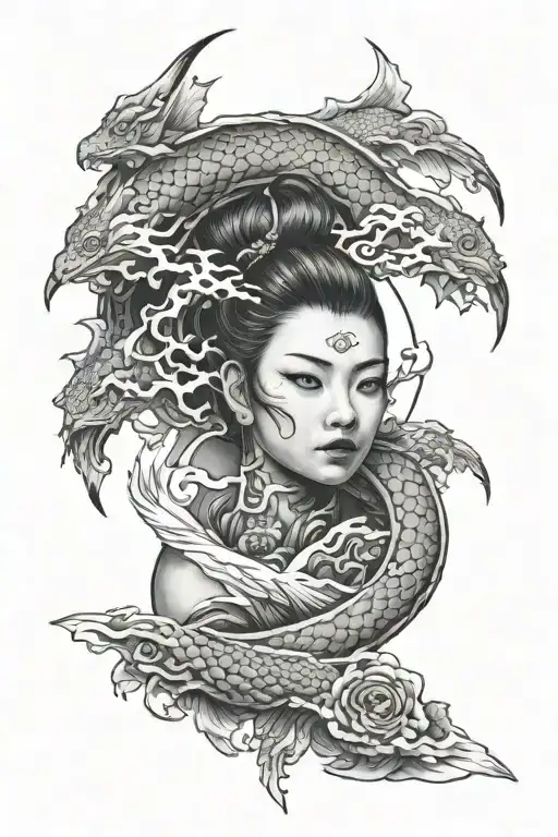 modern Japanese fatalism    tattoo design idea