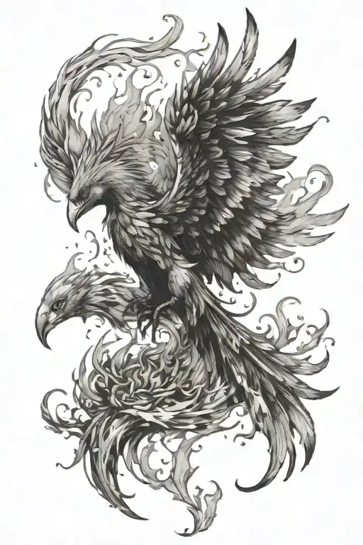phoenix rising from the ashes tattoo design idea