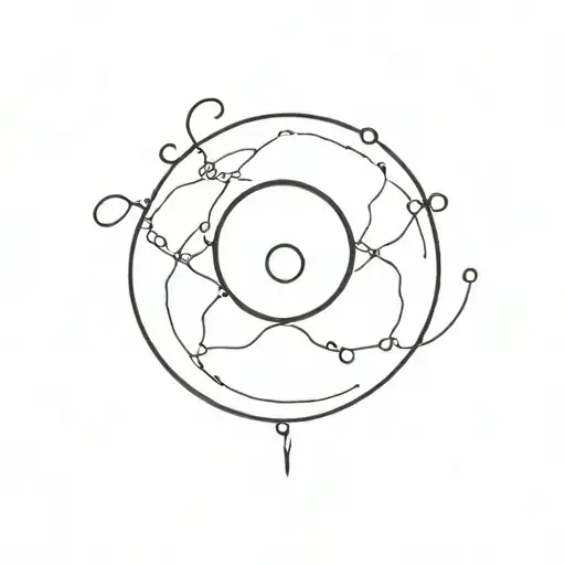simple stick and poke ball inside tattoo design idea