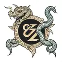 snake and thunderbolt symbol of Zeus tattoo design idea