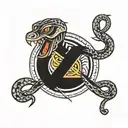 snake and thunderbolt symbol of Zeus tattoo design idea