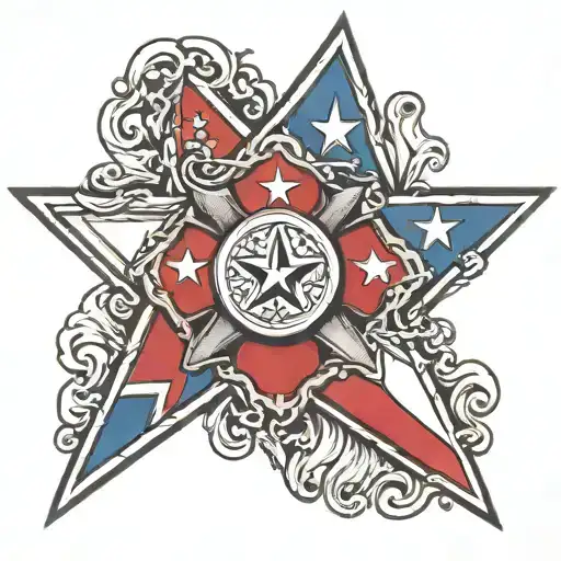 Maltese cross with Texas flag tattoo design idea