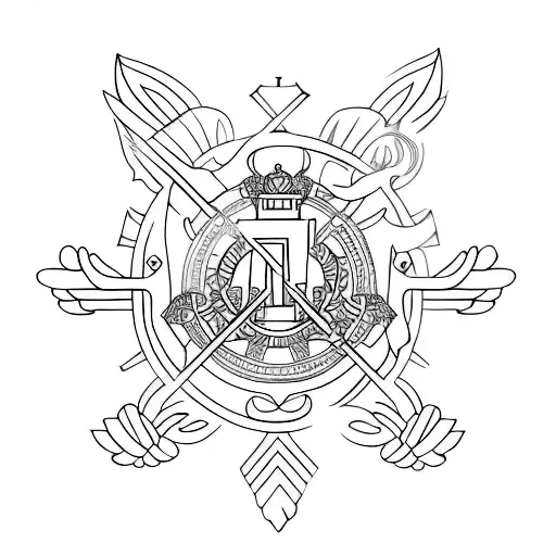 minimalist stoic cross cardinal virtues tattoo design idea