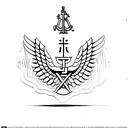 minimalist stoic cardinal virtues discipline Justice wisdom courage symbols cross x tattoo design idea