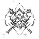 minimalist stoic cardinal virtues discipline Justice wisdom courage symbols cross x tattoo design idea