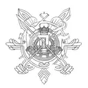 minimalist stoic cross cardinal virtues tattoo design idea