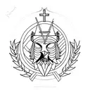minimalist stoic cross cardinal virtues tattoo design idea