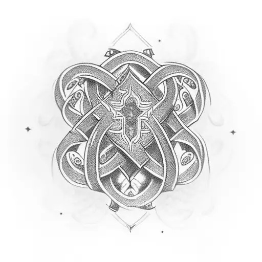 Eastern Orthodox Cross tattoo design idea