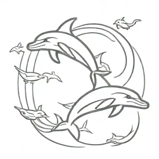 playboy bunny and dolphins tattoo design idea