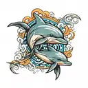 playboy and dolphins tattoo design idea