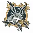 playboy bunny and dolphins tattoo design idea