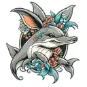 playboy bunny and dolphins tattoo design idea